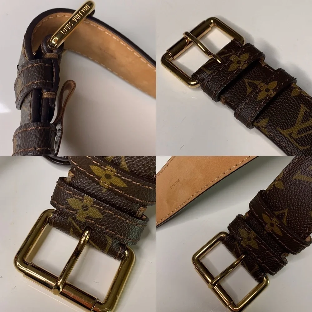 LOUIS VUITTON Ceinture Y2K Pochette Belt Bag Pouch brown monogram women EUC